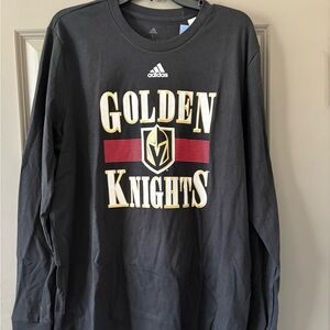 NWT Mens Adidas Vegas Golden Knights Reverse Retro 2.0 Long Sleeve Black Shirt